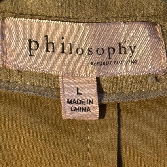 Philosophy Belted Trench Coat – Size Large - Picture 8 of 8